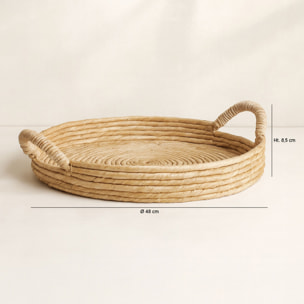 Plateau en abaca avec poignées 48cm DOUNIA