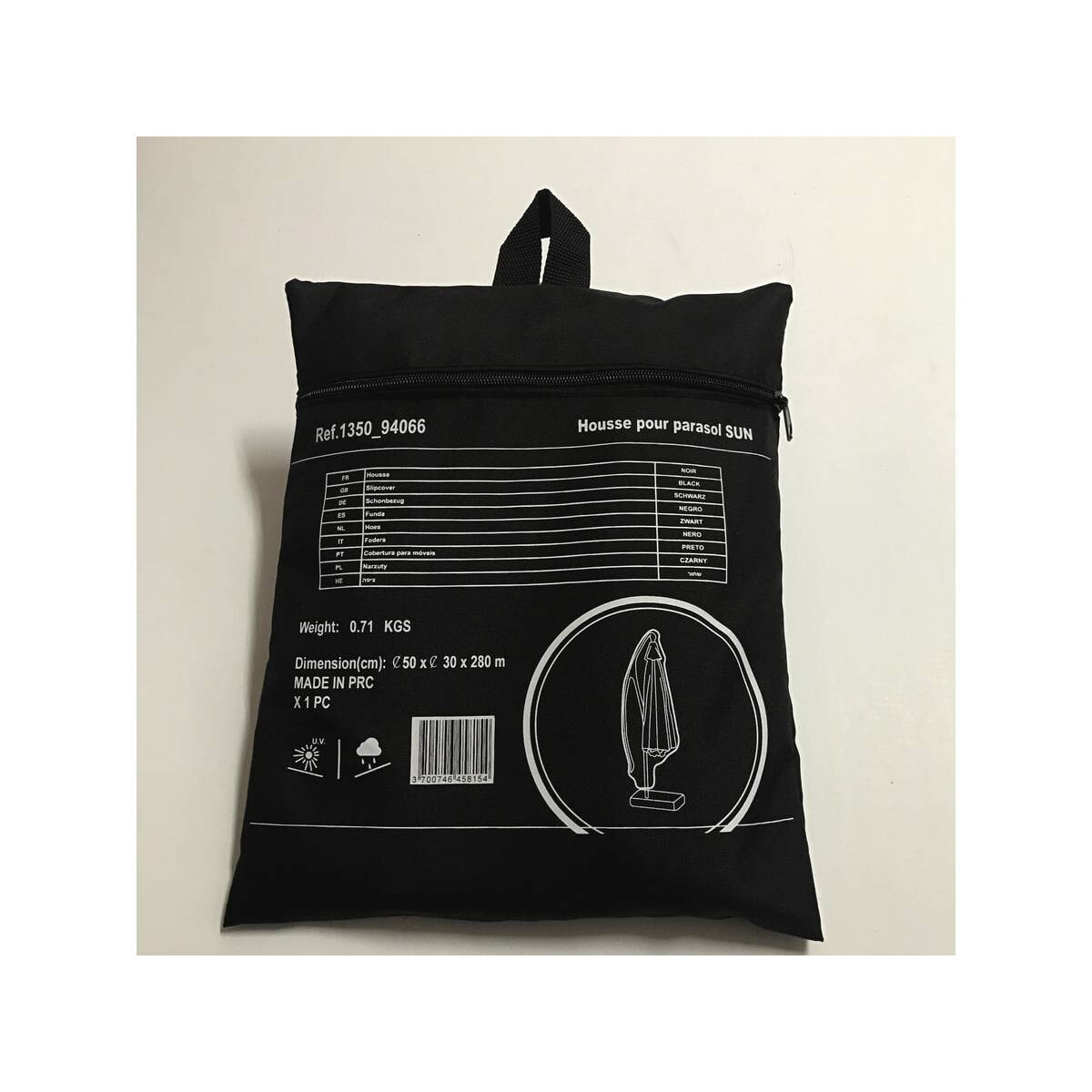 Housse de protection pour parasol - 50 x 30 x 280 cm - Noir