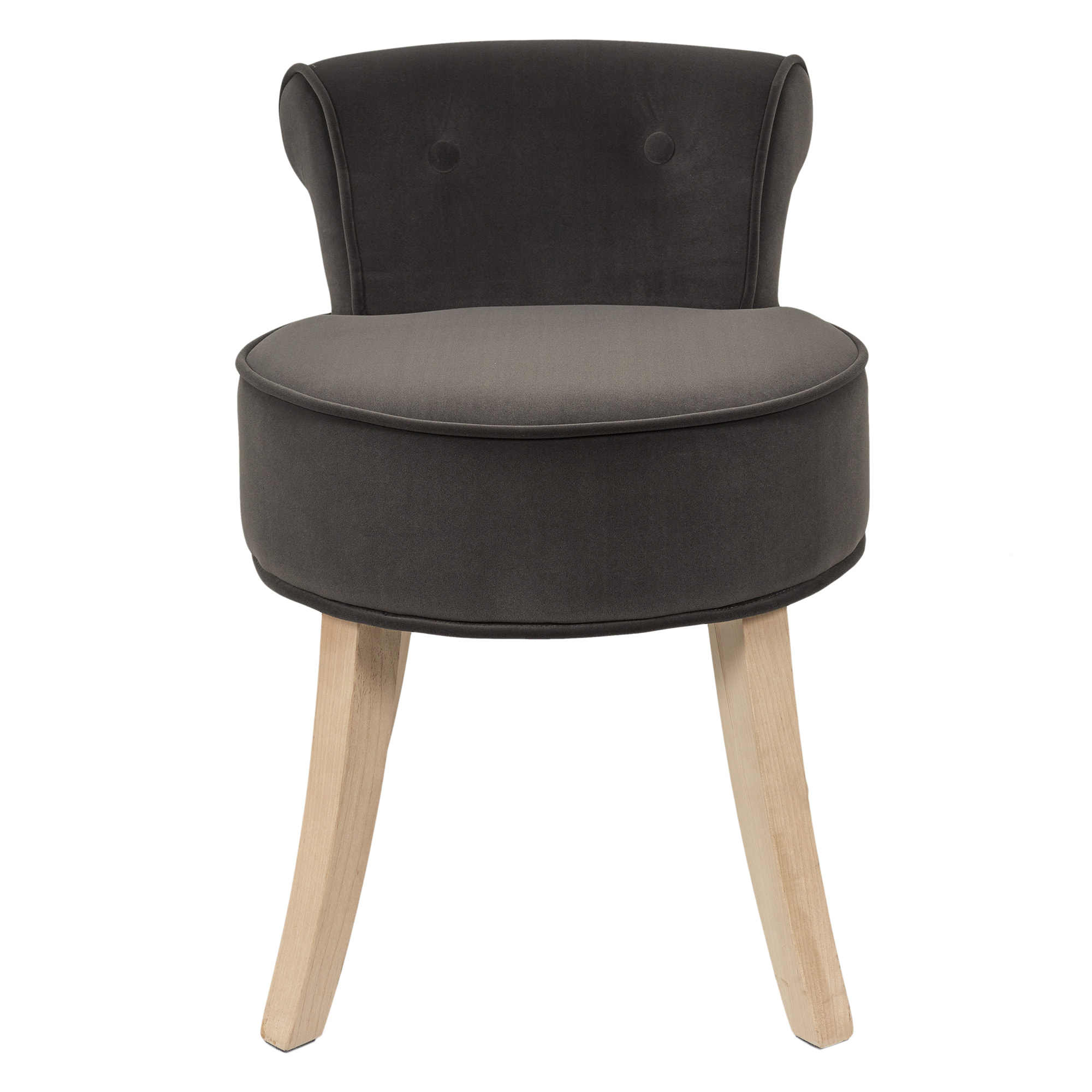 Tabouret Eleonor Velours Gris