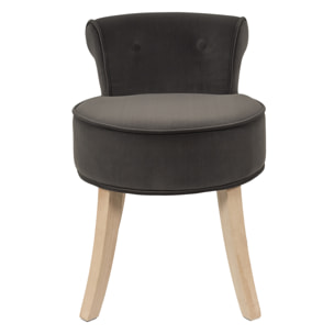 Tabouret Eleonor Velours Gris