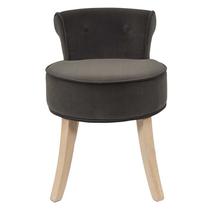 Tabouret Eleonor Velours Gris