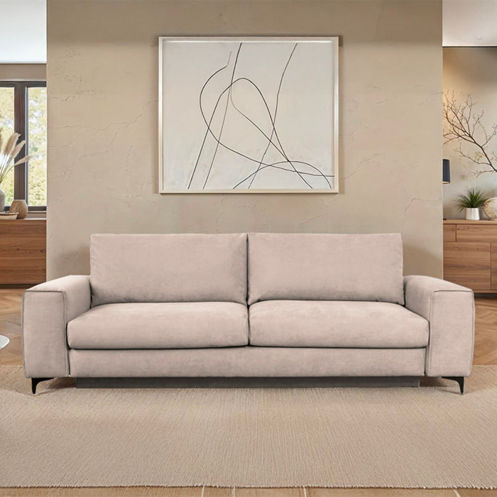 Canapé Velours Droit Fiesole - 3 Places