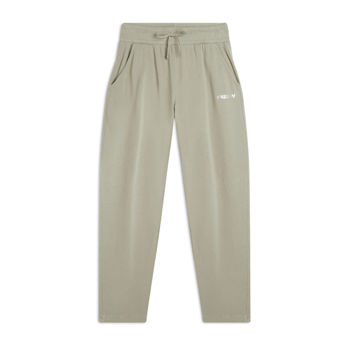 Pantaloni joggers cropped in cotone 100%