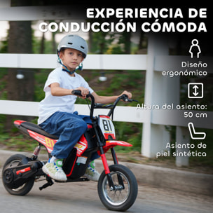 Moto Eléctrica para Niños 24V, Moto Eléctrica Infantil con Motor 250W, Velocidad de 6-16km/h, Ruedas de 12'' y Suspensión Trasera, para Niños de 8-12 Años, Rojo