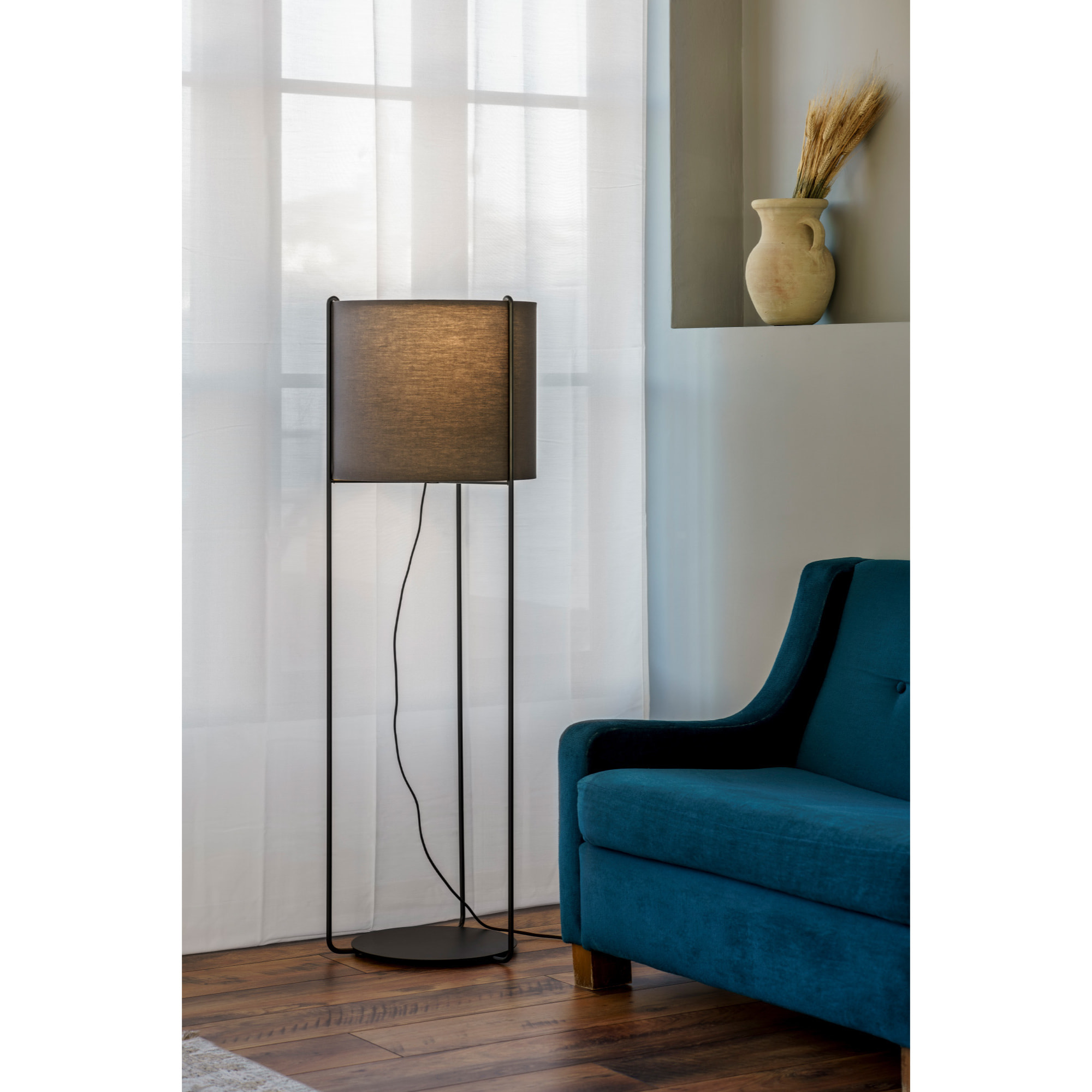 DRUM Lampadaire noire/gris