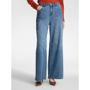 Elena Mirò - Jeans flare con detalles cosidos - Azul