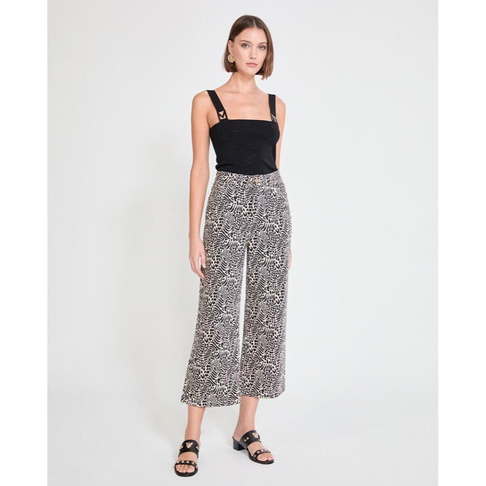 Pantaloni in twill con stampa a macchie