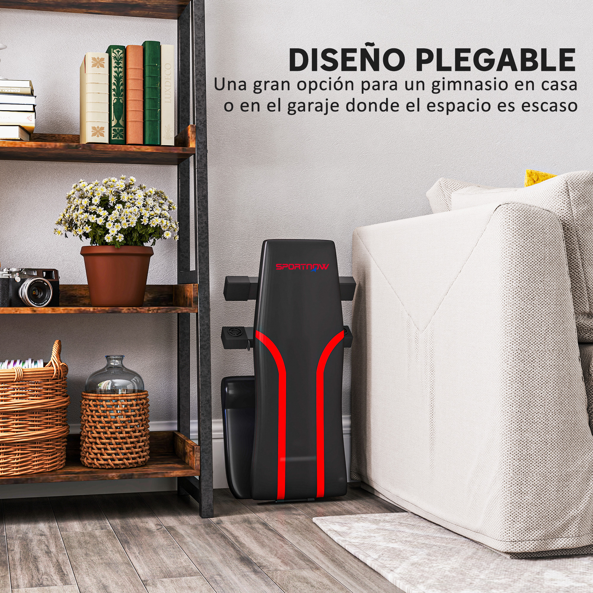 Banco de Pesas Ajustable Banco de Musculación Plegable Banco de Abdominales para Entrenamiento de Cuerpo Completo en Hogar Gimnasio Negro