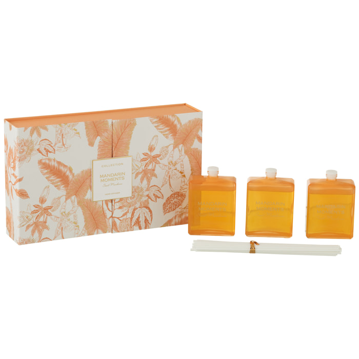 J-Line huile parfumée + bâtons - Mandarin Moments - orange - boîte de 3 pcs