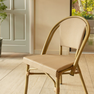 Lot de 2 fauteuils de table beige et structure en aluminium AMALFI