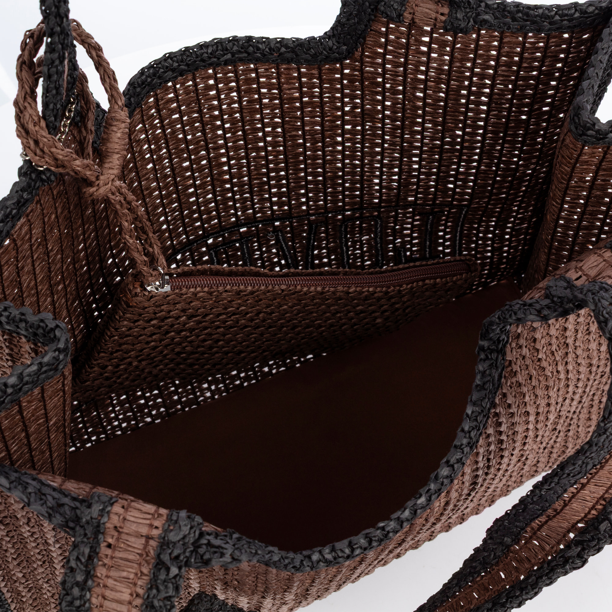 Bergamasco Bolso shopper Mujer. Fabricado en paja trenzada diseño "Love Me".