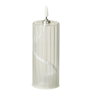 J-Line bougie Rayures - verre - transparent - medium - LED