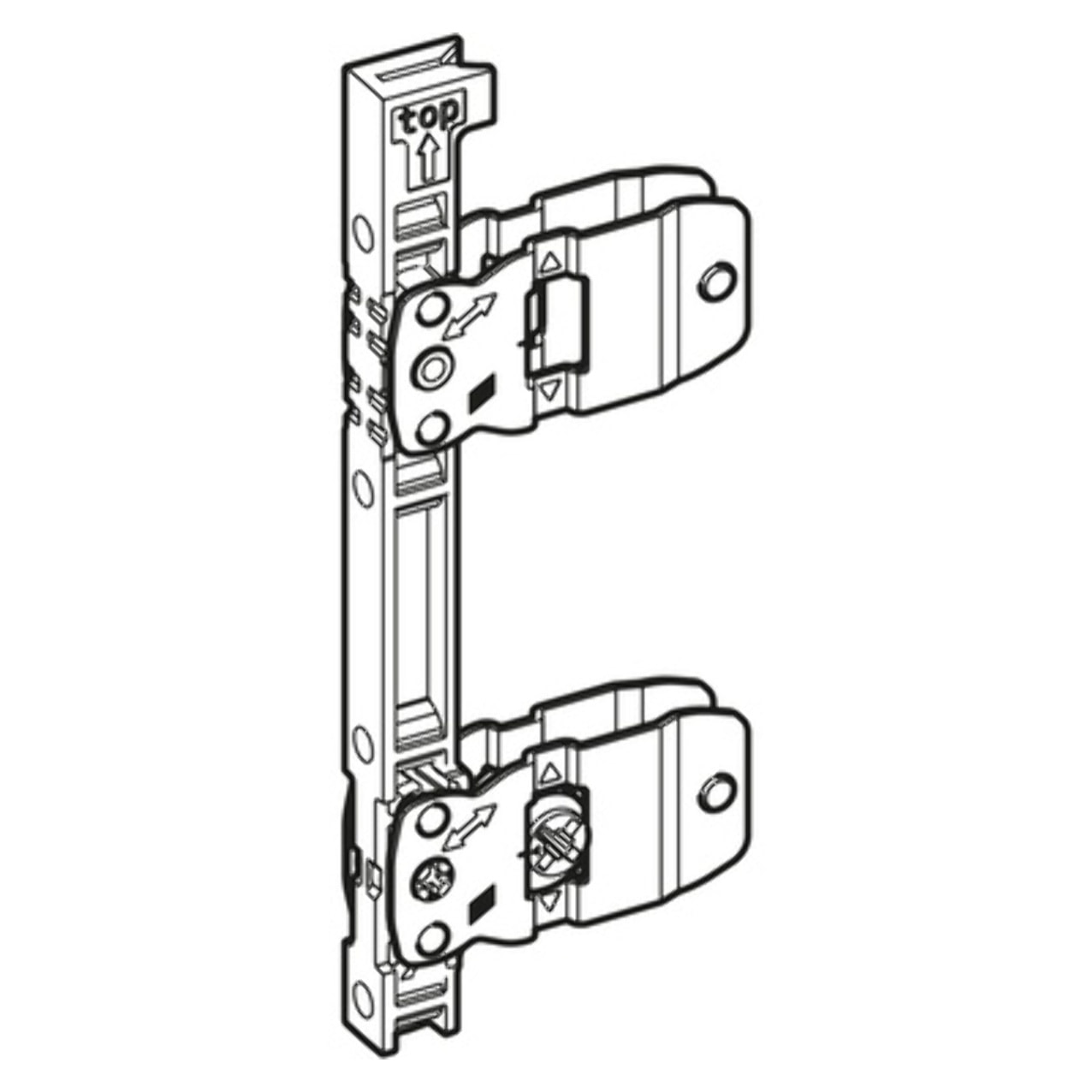 Connecteur de façade de tiroir AvanTech YOU pour profil latéral de tiroir, hauteur 187 / 251 mm, à visser - HETTICH - 9255838