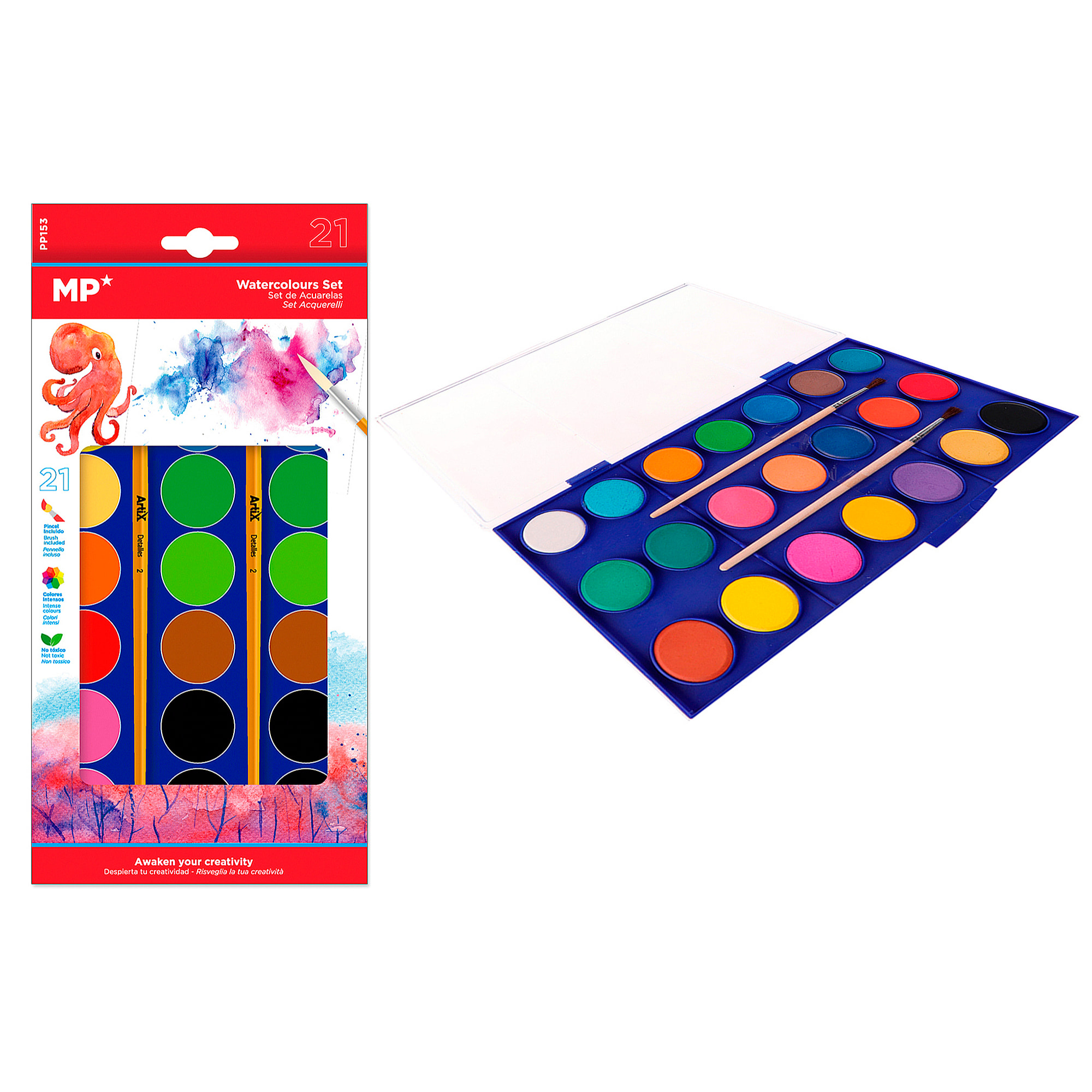 PINTURA ACUARELA 21 COLORES