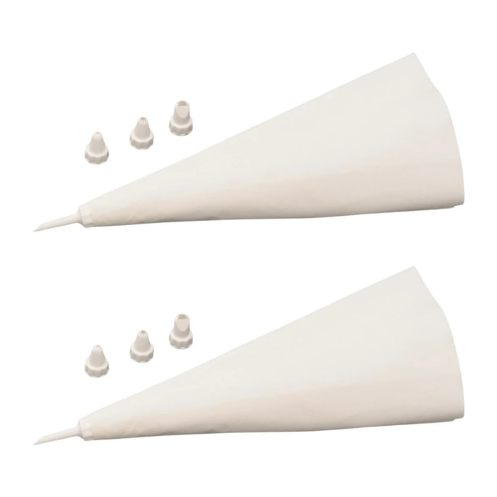 Ensemble de 2 Poches à douille réemployable et 4 embouts plastique 31 cm Zenker Smart Pastry