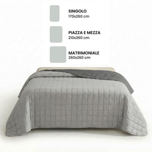 Copriletto matrimoniale estivo leggero double face 260x260 cm, trapunta estiva traspirante e morbida, coperta primaverile elegante e moderna, design reversibile per doppio stile, ideale per stagione calda, resistente e facile da lavare