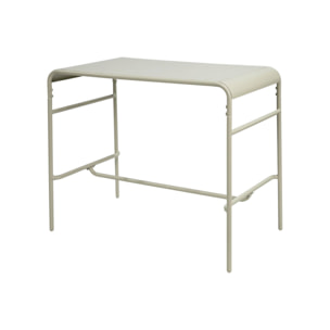 Table haute de jardin métal 4 places. beige. 120 x 70 x 95cm