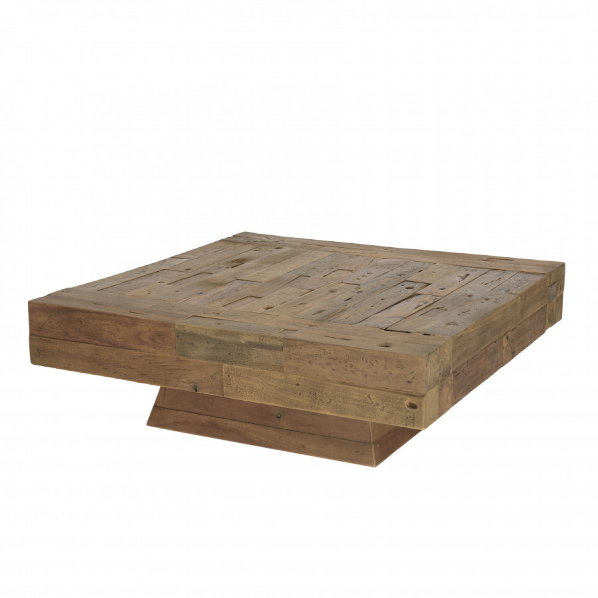 LEONCE - Table basse carrée bois massif marron