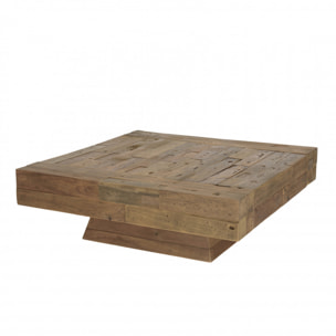 LEONCE - Table basse carrée bois massif marron