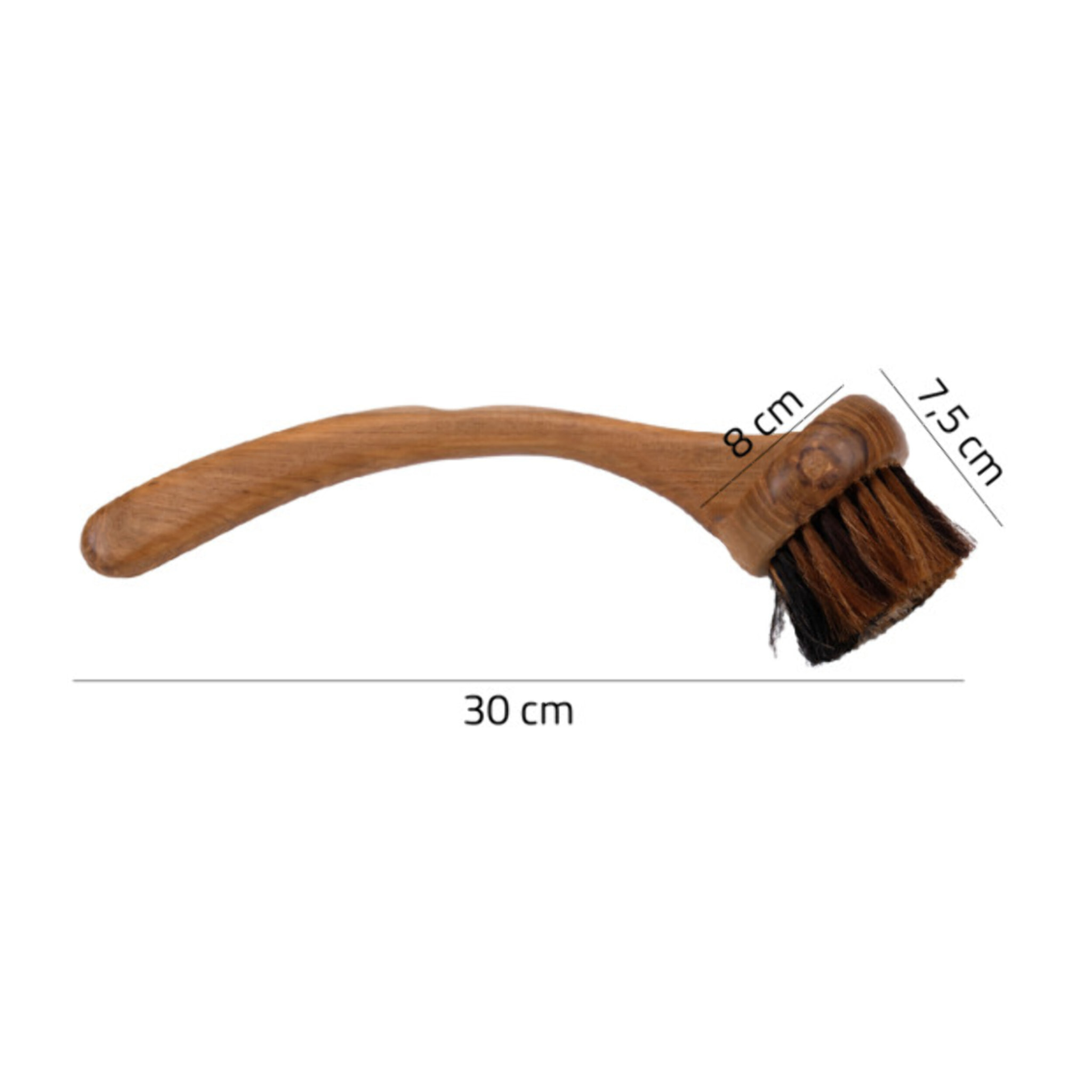 Brosse de nettoyage avec poignée à poils doux et bois de teck - TITUS