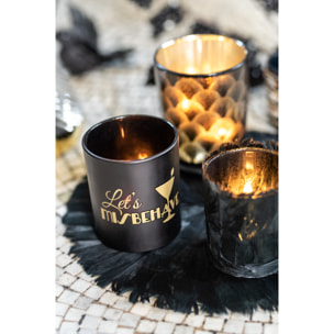 J-Line photophore Plumes - verre - noir - small - 4 pcs