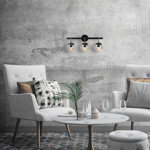 Aplique de pared, metal , negro, 61x28x20, casquillo 3 x E 27 Max 40 W