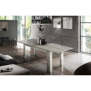 Tavolo allungabile Arizon, Consolle allungabile fino a 10 posti, Consolle estensibile 100% Made in Italy, cm 140/190x90h75, Marmo grigio