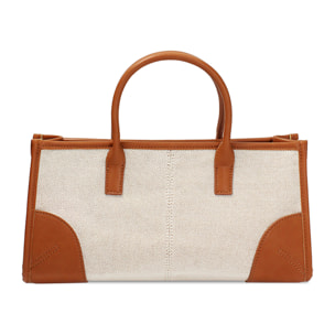Mini bag donna beige in canvas