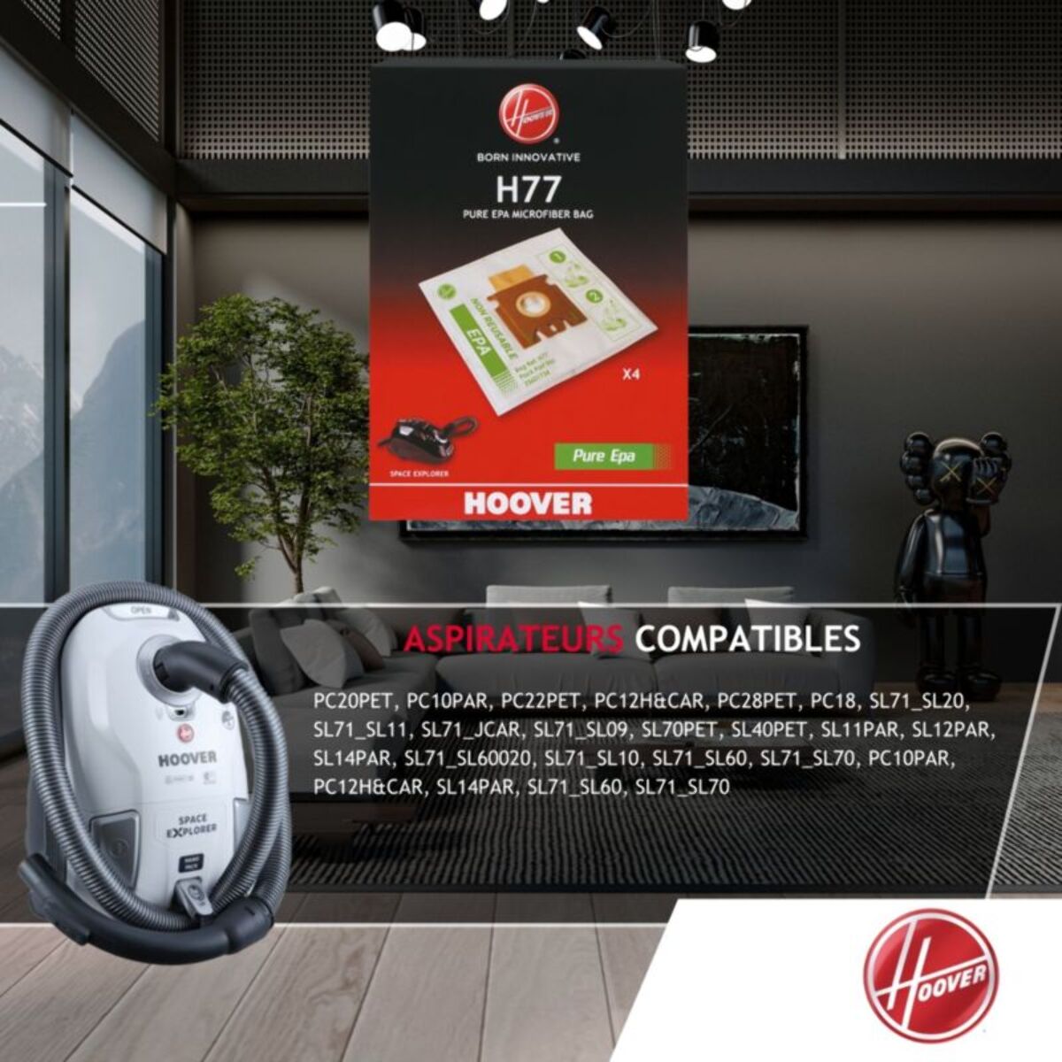 Sac aspirateur HOOVER H77 PureEpa