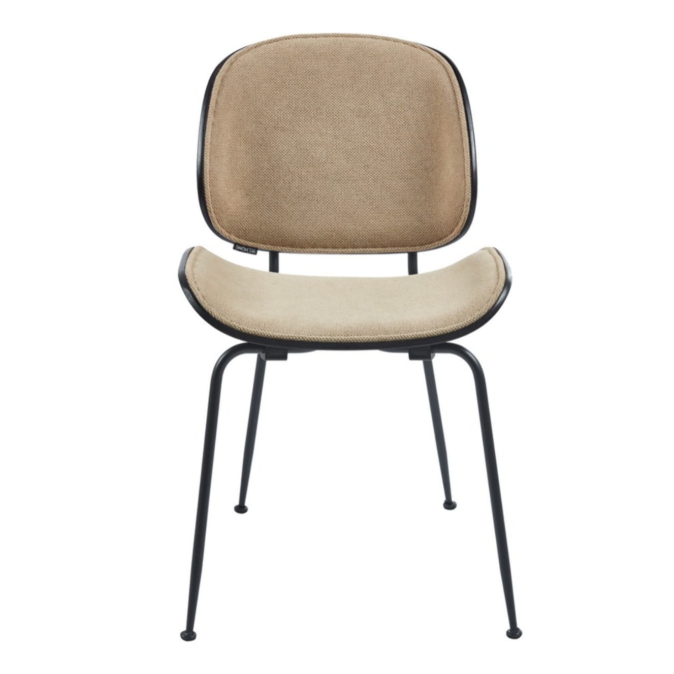Set da 4 sedie con struttura nera in tessuto khaki - Elizabeth
