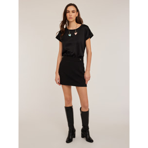 Motivi - Camiseta bimaterial - Negro