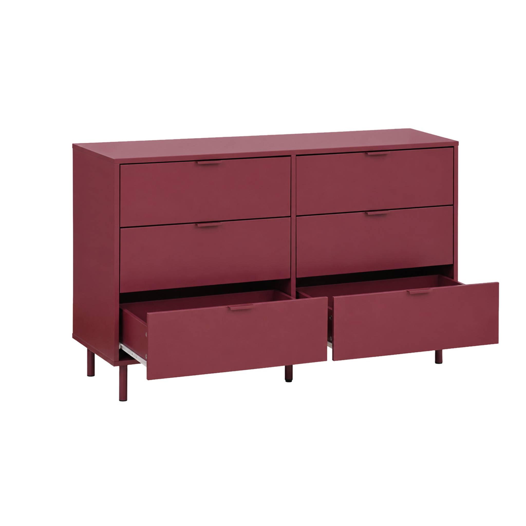 Commode décor bois et métal 6 tiroirs ELLIE