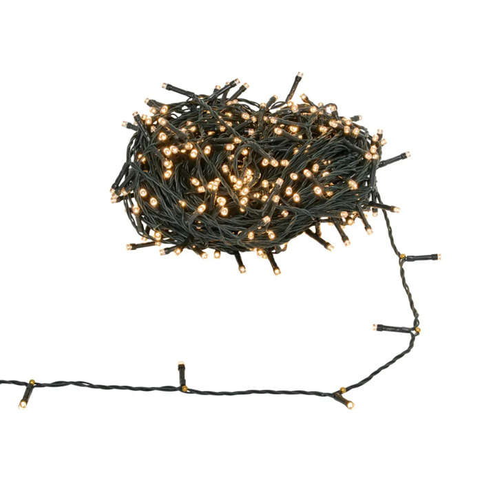 Guirlande lumineuse extérieure solaire 400 LED blanc chaud l.40m
