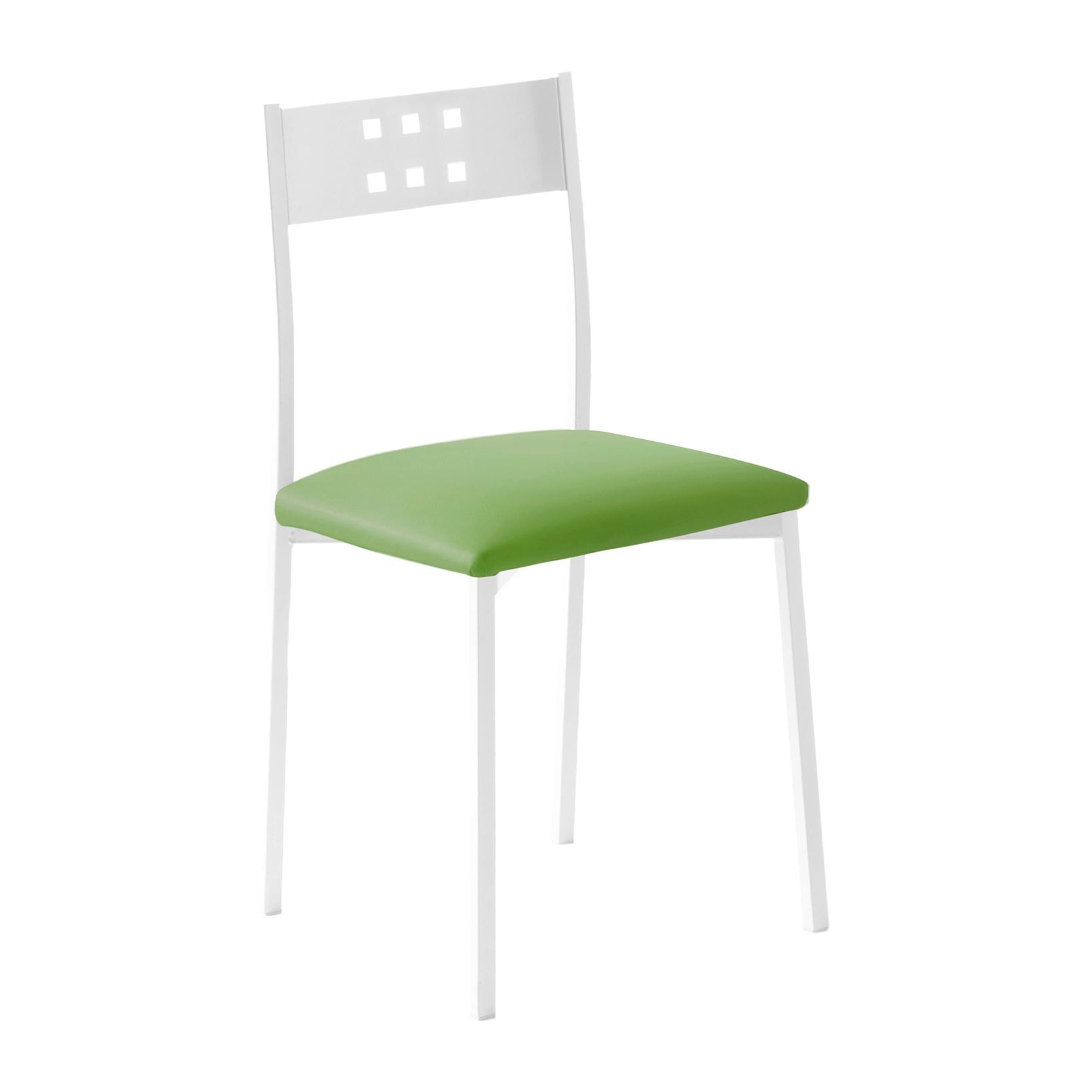 Set 4 sillas NIZA - tela verde , blanco - 41x47x86cm