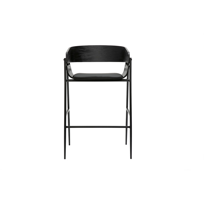 Tabourets de bar design noirs (lot de 2) WESS