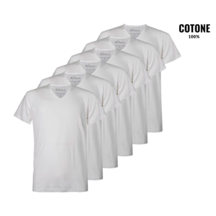 6 T-Shirt Uomo De Fonseca 100% Cotone Pettinato Art. DV32 Scollo V