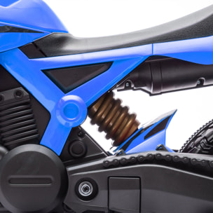Moto Eléctrica para Niños de +3 Años Moto de Batería 12V para Niños con Ruedas de Entrenamiento Acelerador en Puño y Bocina Carga 30 kg Azul