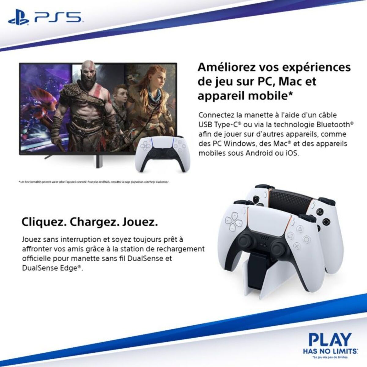 Manette SONY DUALSENSE BLANCHE PS5 V3