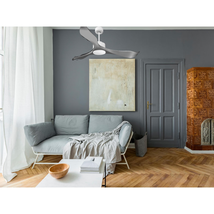 Ventilateur de plafond ø132 cm avec Wifi Réversible Hypersilence 40   W Blanc