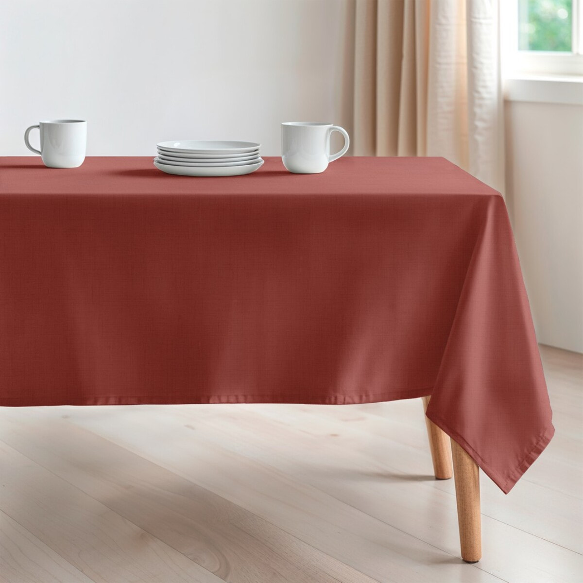 Nappe unie anti-tâches BRIA TERRE CUITE