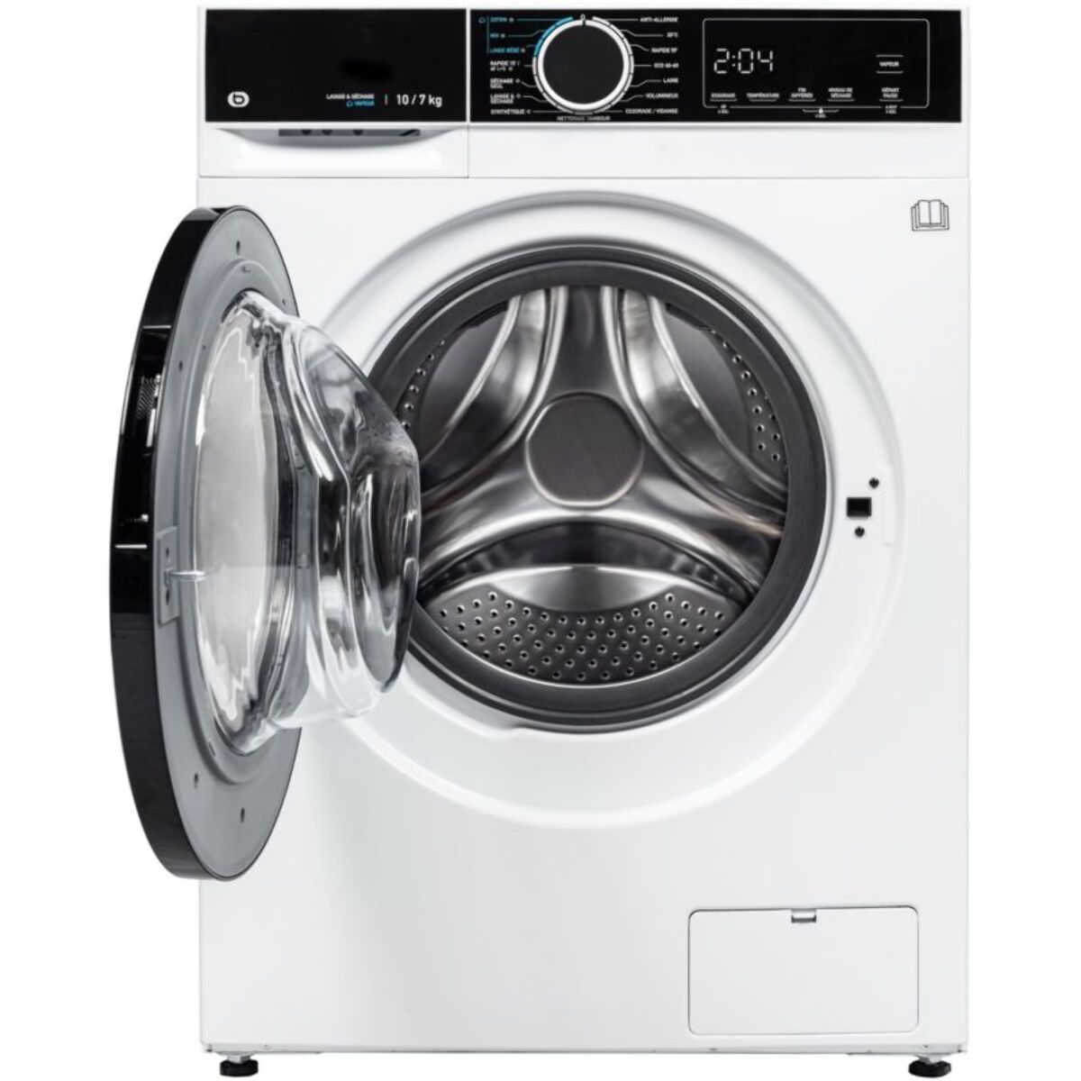 Lave linge séchant hublot ESSENTIELB ELS107-1b - 10/7 kg - 1400 tr/min - Classe D - Moteur induction