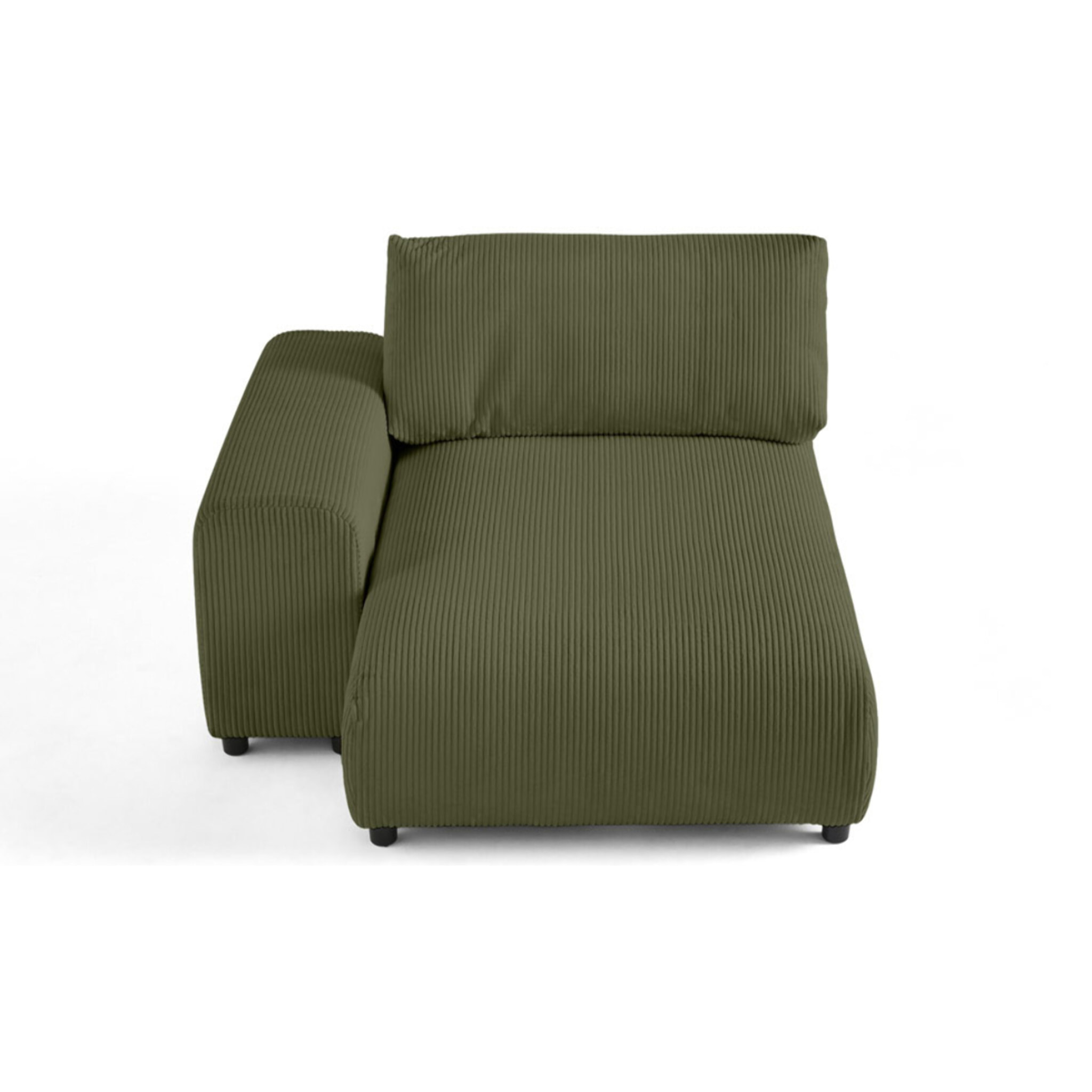 Garance - module d'assise méridienne gauche - en velours côtelé - Vert