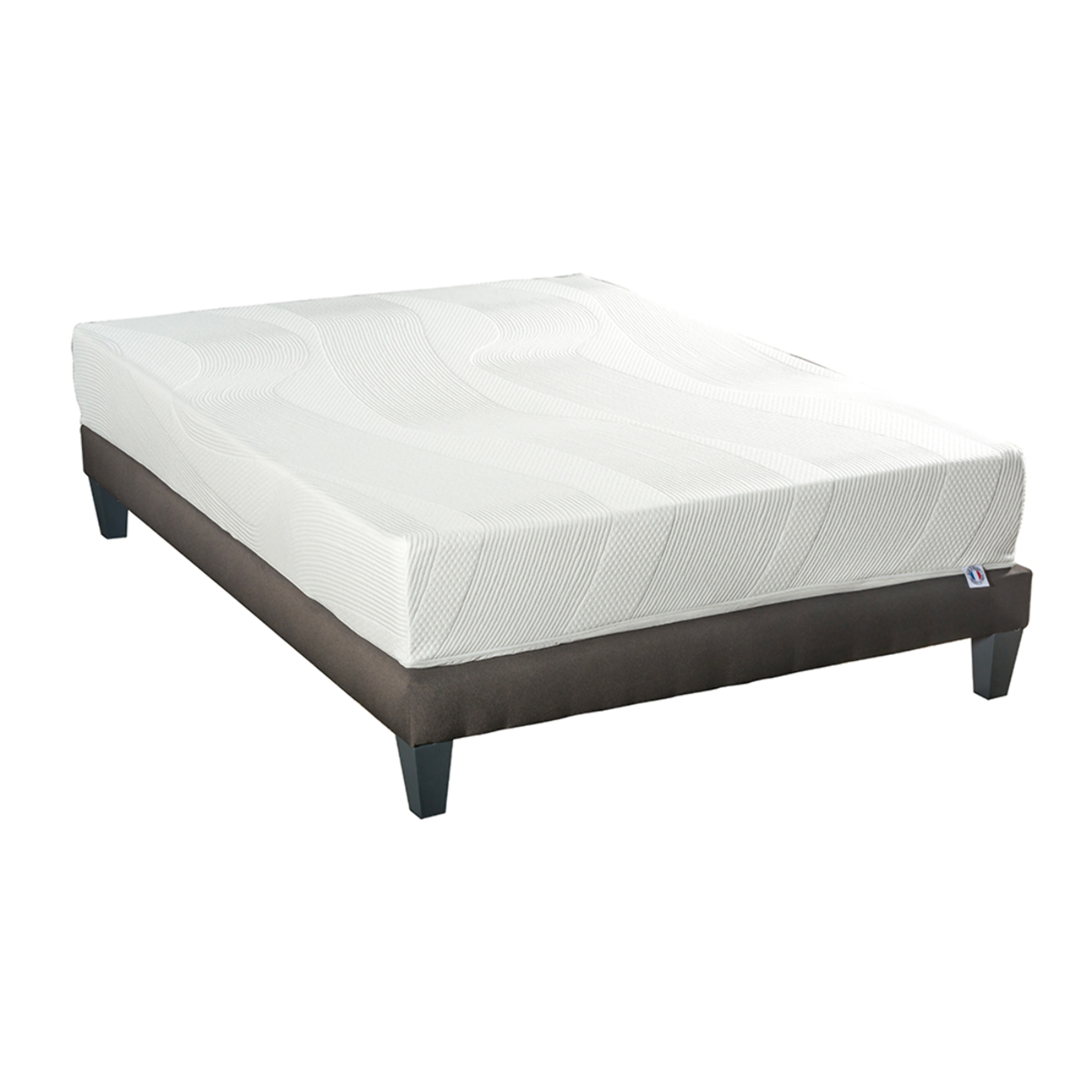 Ensemble Matelas Memoire de forme Paris avec sommier en bois