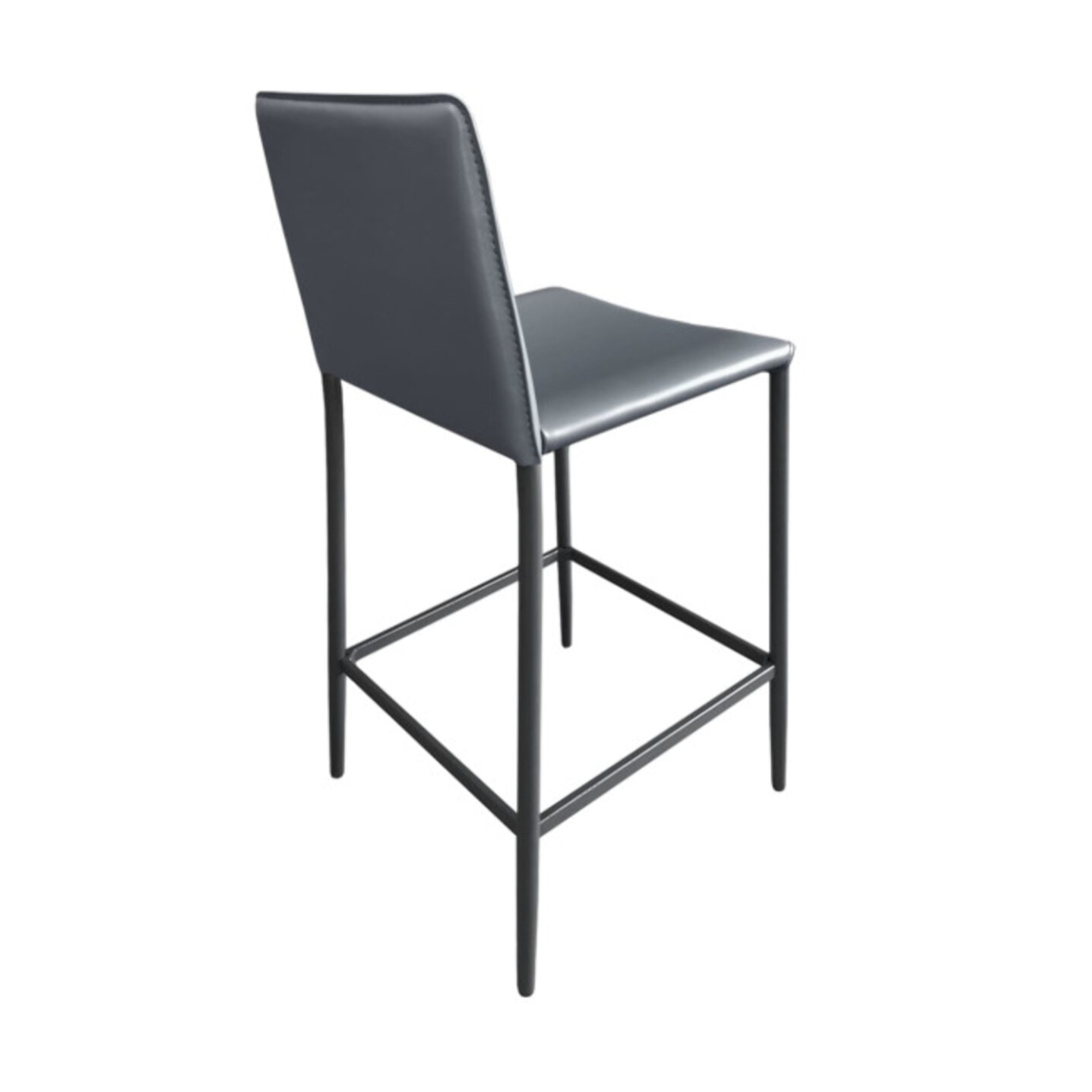 Chaise de bar avec dossier en simili & piétement en métal - SANDY