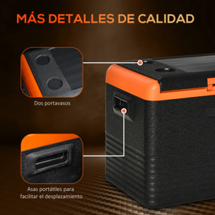 Outsunny Nevera Portátil Eléctrica 40L Refrigerador de Coche 12V/24V hasta -20℃ Mini Frigorífico con Compresor Pantalla LED Táctil para Hogar Camping Viajes Automóvil 58,7x36,5x43,8 cm Negro
