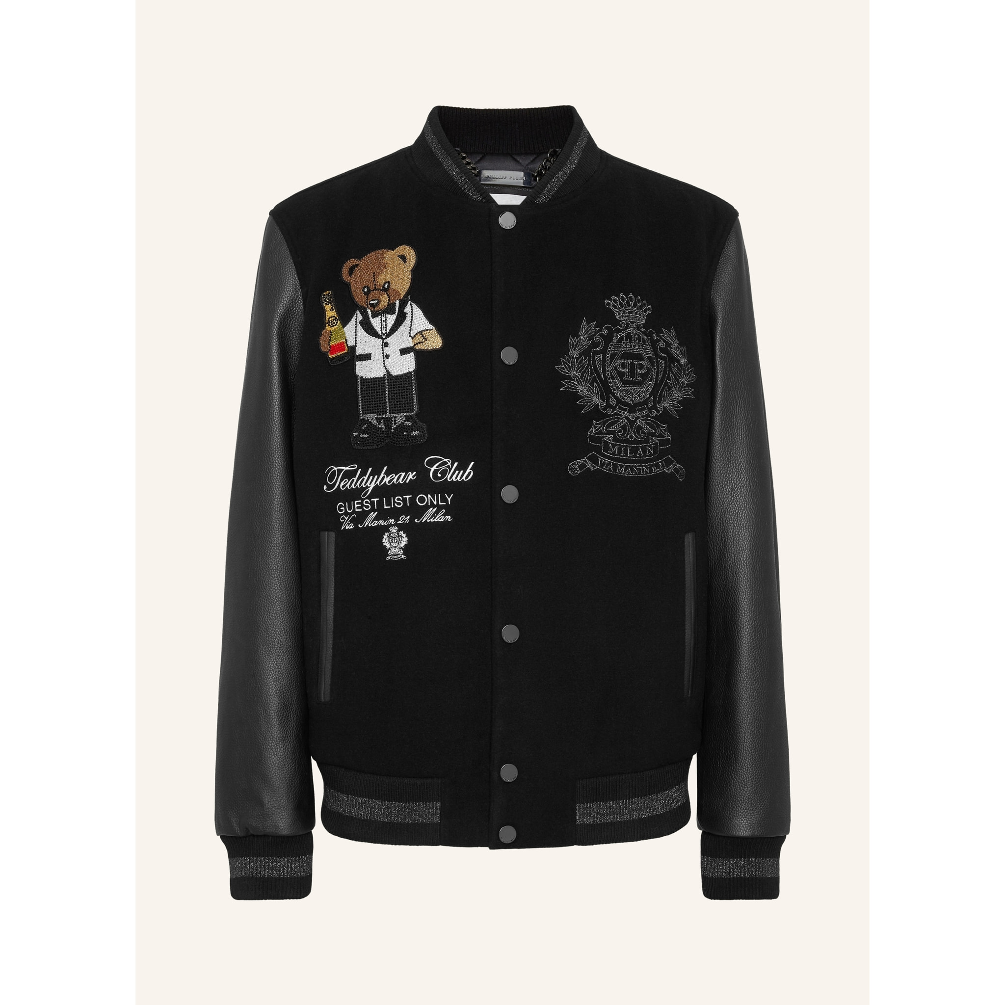 PHILIPP PLEIN Bomber de cuero TEDDY