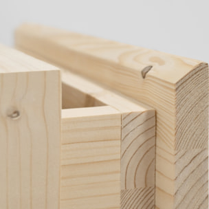 Pack de deux tables de chevet flottantes en bois massif ton naturel 15x40cm Hauteur: 15 Longueur: 40 Largeur: 25.5