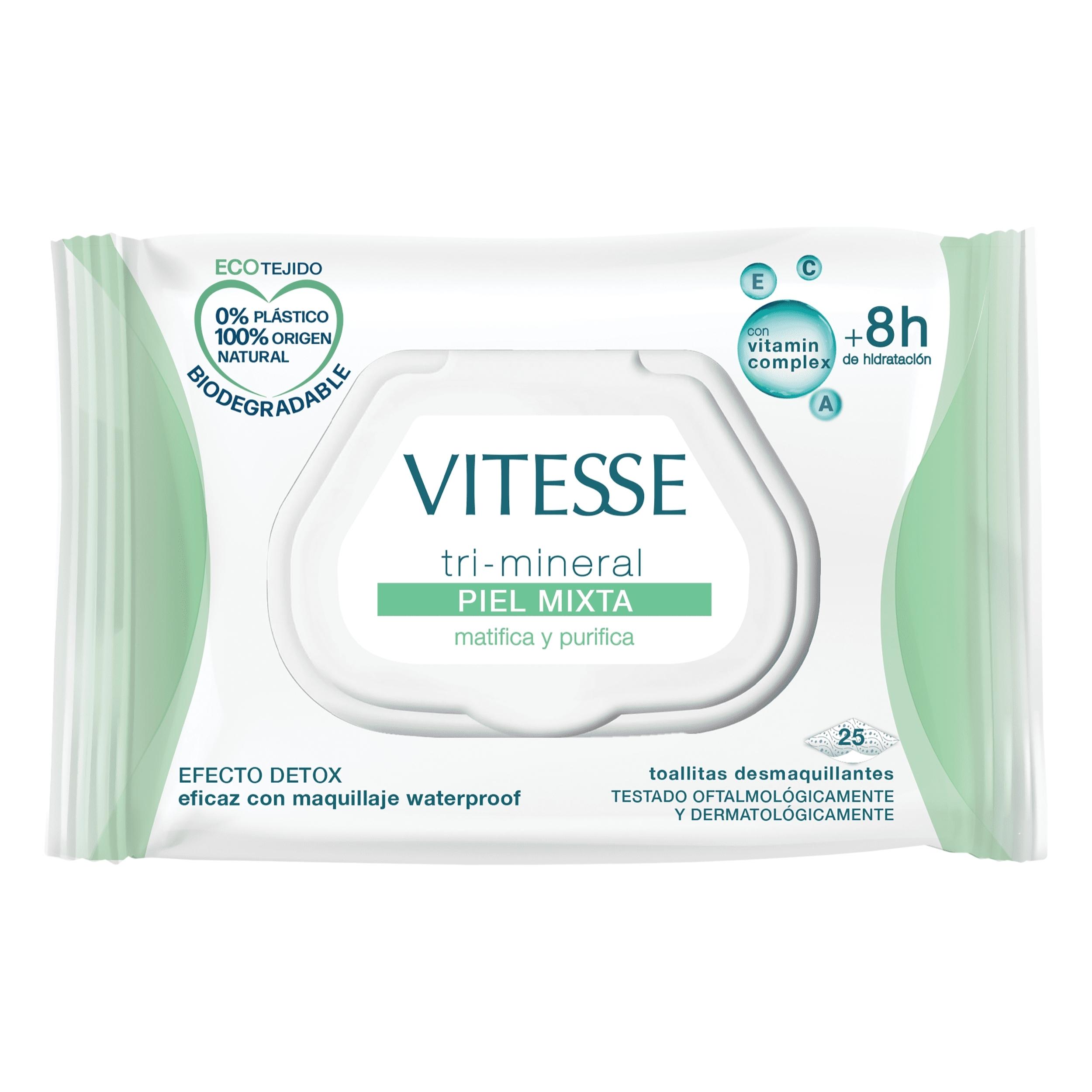 PACK X6 TOALLITAS DESMAQUILLANTES MINERAL MIXTA VITESSE