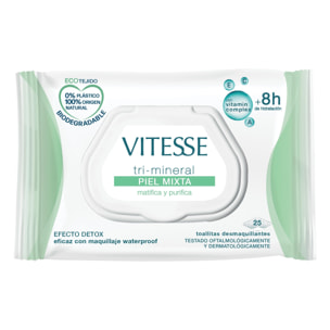 PACK X6 TOALLITAS DESMAQUILLANTES MINERAL MIXTA VITESSE