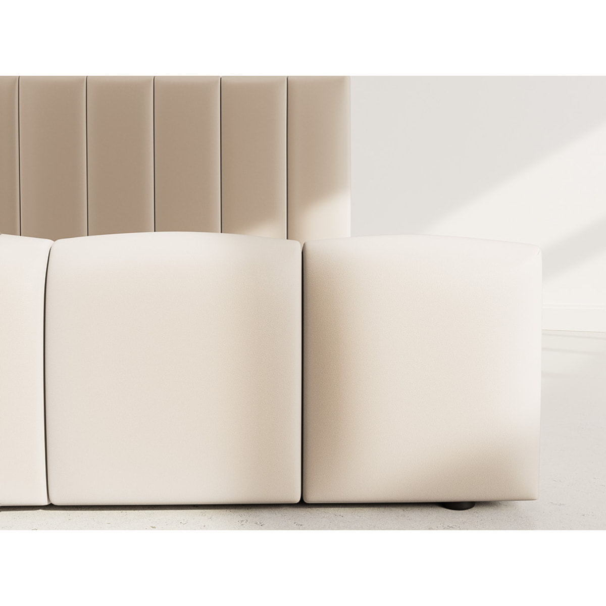 Mermaid - lit coffre - 160x200 cm - en velours - sommier inclus - Taupe